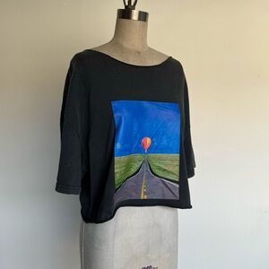 Oversized Cropped & Cut Graphic Tee